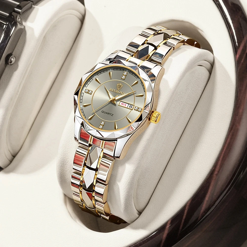 

BINBOND Luxury Ms. Watches Business Top Brand Ms. Wristwatch Waterproof Luminous Date Week Quartz Ms. Watch High Quality
