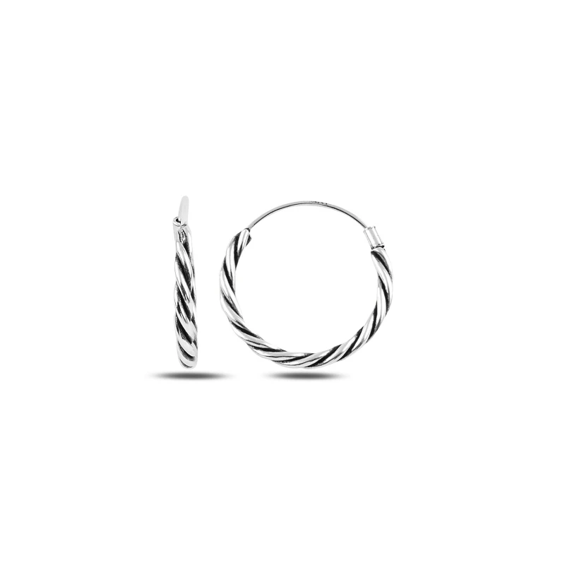 

Silver 925 Sterling 18mm Oxidized Ring Earrings
