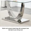 63” Glass Dining Table Set for 6,Modern Dining Room Table Set for 6,Kitchen Table and PU Leather Chairs for 6, Glass Top 4