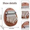 8-note Cute Mini Thumb Piano Portable Solid Wooden Water drop/heart shape Beginner Cartoon Shape Cute Thumb Piano Gifts For Kids 3