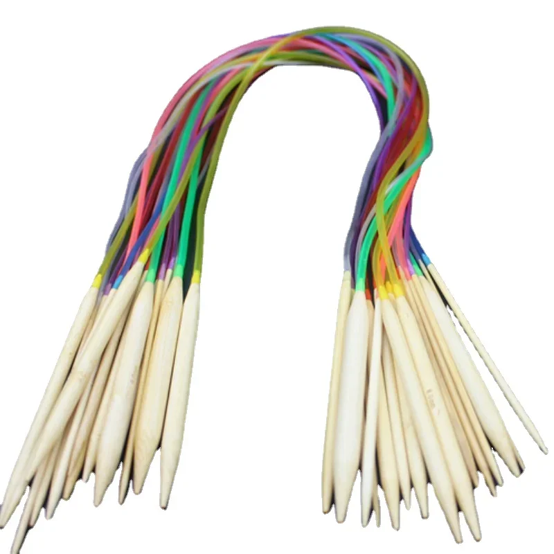 

18Pcs/Set Circular Knitting Needles Bamboo Crochet Sewing Knitting Double Cusp Hooks Soft Tube Needle Craft Tools