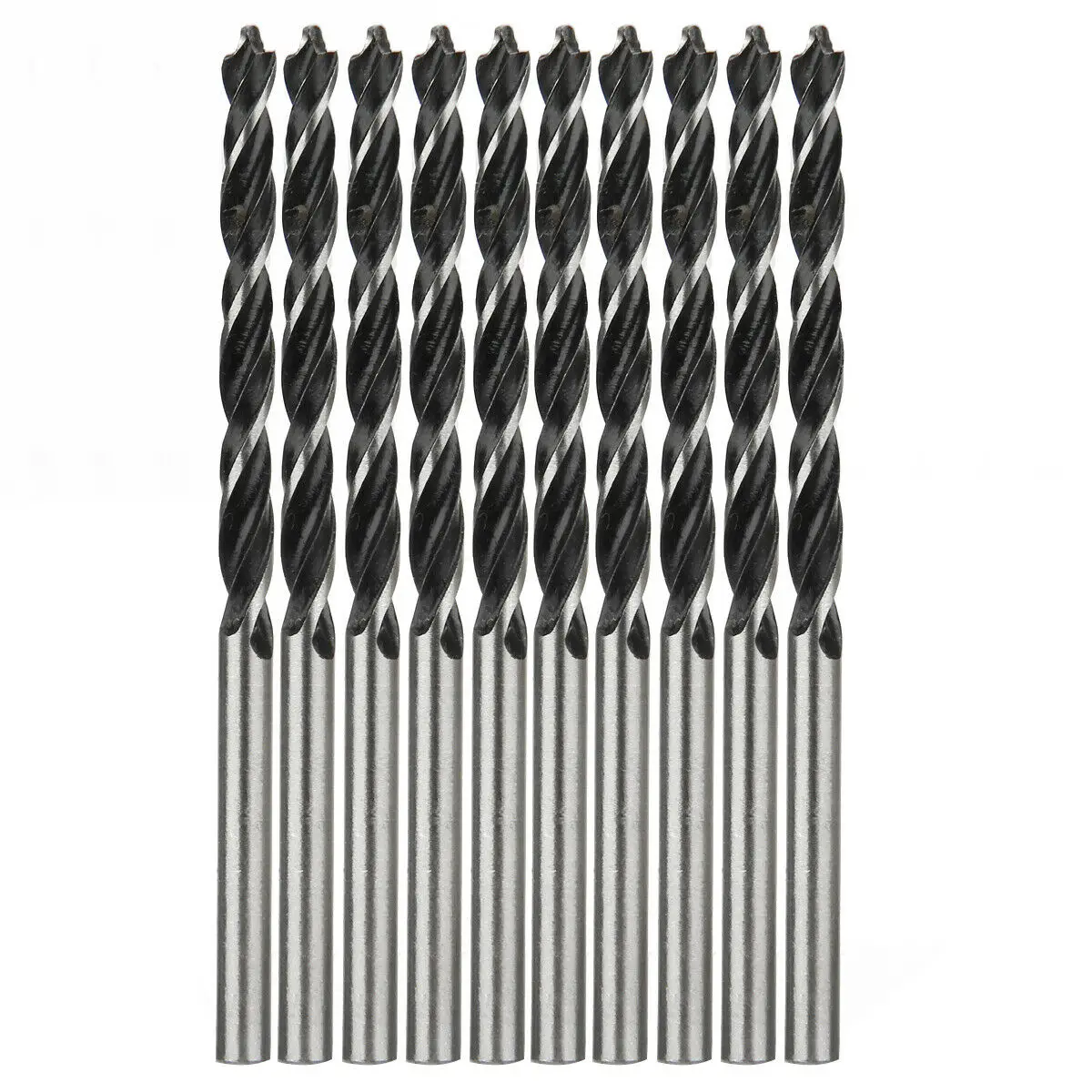 10pcs Woodworking Spiral Drill Bit Kit 3mm/4mm/5mm Diameter High Carbon Steel Wood Drills With Center Point Wood Drill Bit