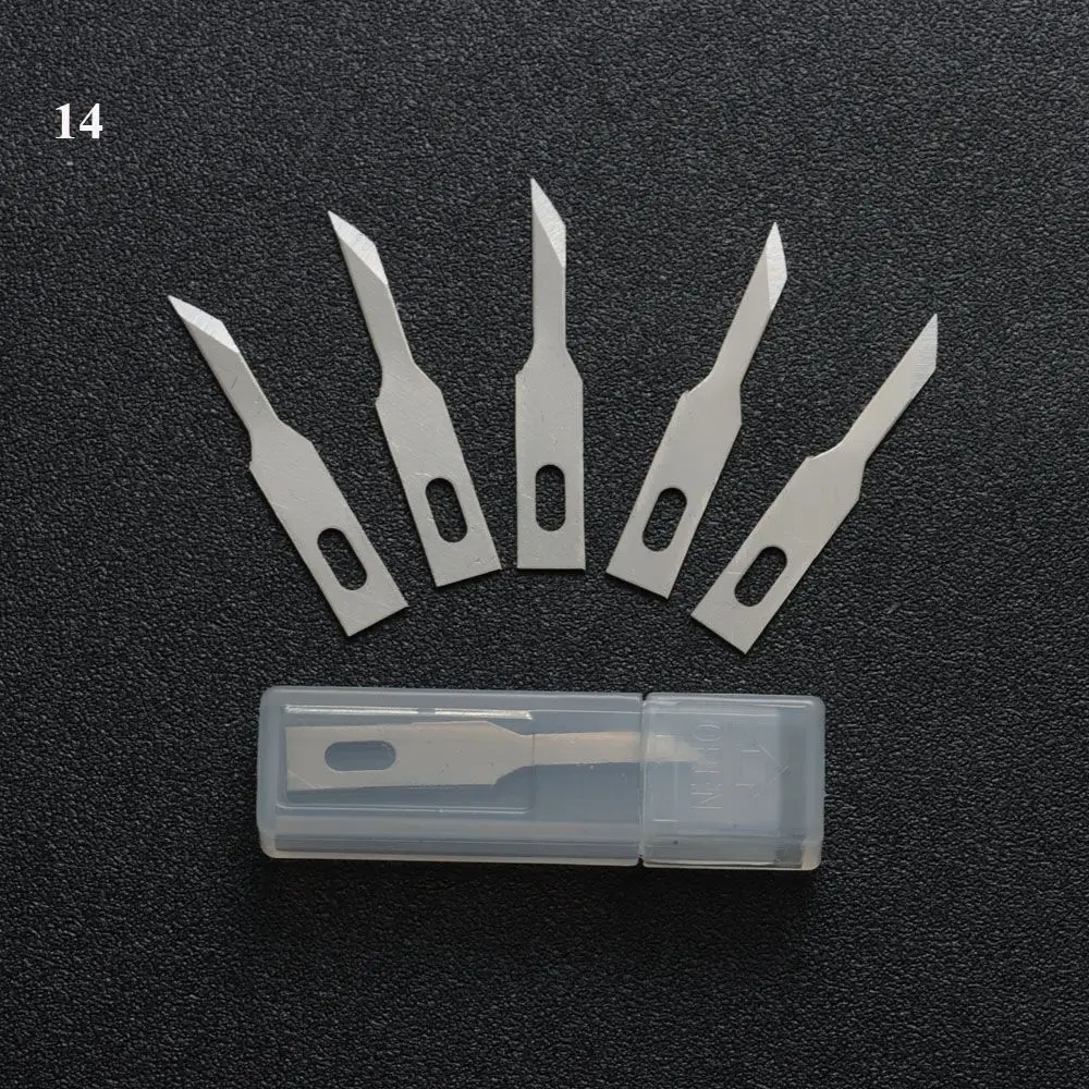 10 Stück Metall Bastel messer Klingen Cutter Skalpell Messer Teile rutsch feste Gravur Handwerkzeuge für Handy-Platine Reparatur zubehör – Detail 2