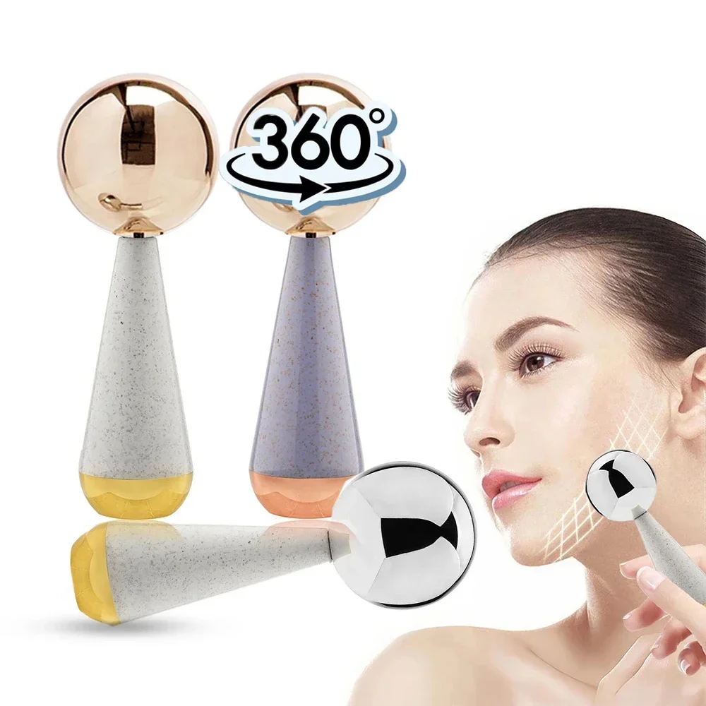 Ice Globes for Face Eyes Steel Hot & Cryo Sticks Facial Massager Tool Cooling Roller for Daily Beauty Routines Skin Care Gift