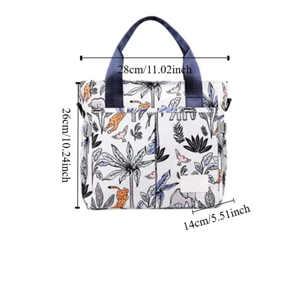 Food Hand Bag Waterproof Mommy Handbag Printing Oxford Baby Diaper Bag Solid Color Large Capacity Baby Care Bag For Mom