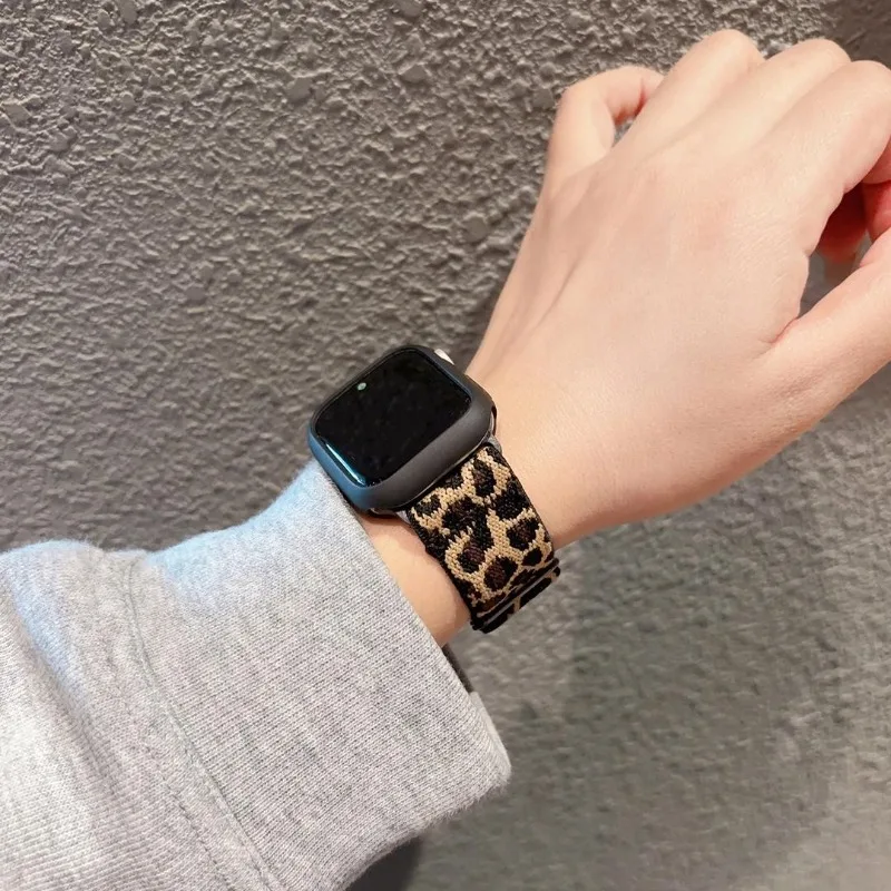 รูปสินค้า สร้อยข้อมือลายเสือดาว ไนลอน สำหรับ Apple Watch ทุกรุ่น