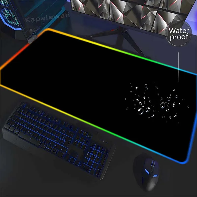 

RGB Waterproof Mouse Pad Large Black And White Mouse Pad Pure Color Mouosepad LED Gamer Deskmad Backlit Keyboard Pads 400x900mm