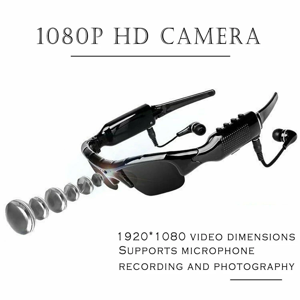 HD 1080P Glasses Camera Polarized Lens Sports Sunglasses Video Recorder Camcorder Security Mini Driving DVR DV Action Camera