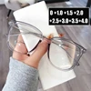 Anti Blue Light Presbyopia Eyeglasses Vintage Trend Oversized Square Hyperopia Eyewear Finished Prescription Reading Glasses 1