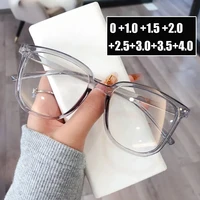 Anti Blue Light Presbyopia Eyeglasses Vintage Trend Oversized Square Hyperopia Eyewear Finished Prescription Reading Glasses 1