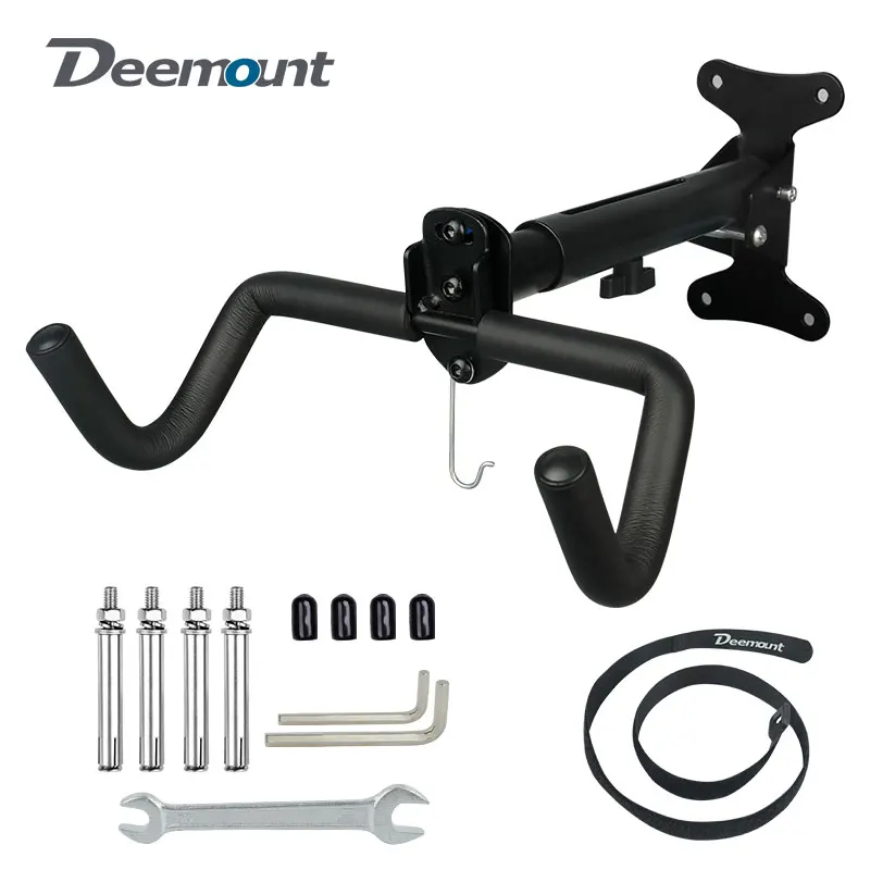 Wall Mount W/ Rim Hook/loop Strap For Mtb Road Bicycle Hanging Storage