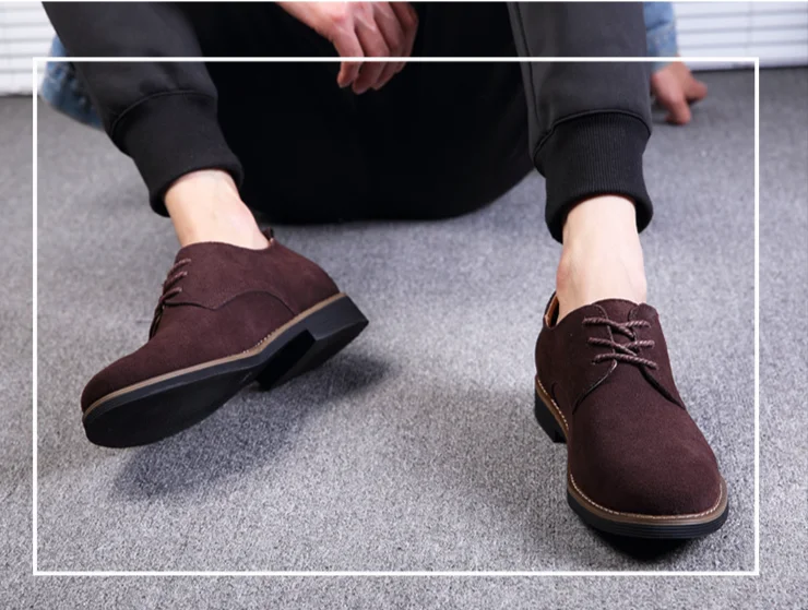 Scarpe da sposa da ufficio slip-on in pelle scamosciata Oxford da uomo_voghion.com