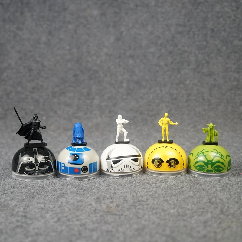 Star Wars Mini Figura Gashapon Giocattolo Ornamenti Da Tavolo Gioco In Miniatura Scacchi Stormooper R2D2 Yoda Master C-3Po Modello
