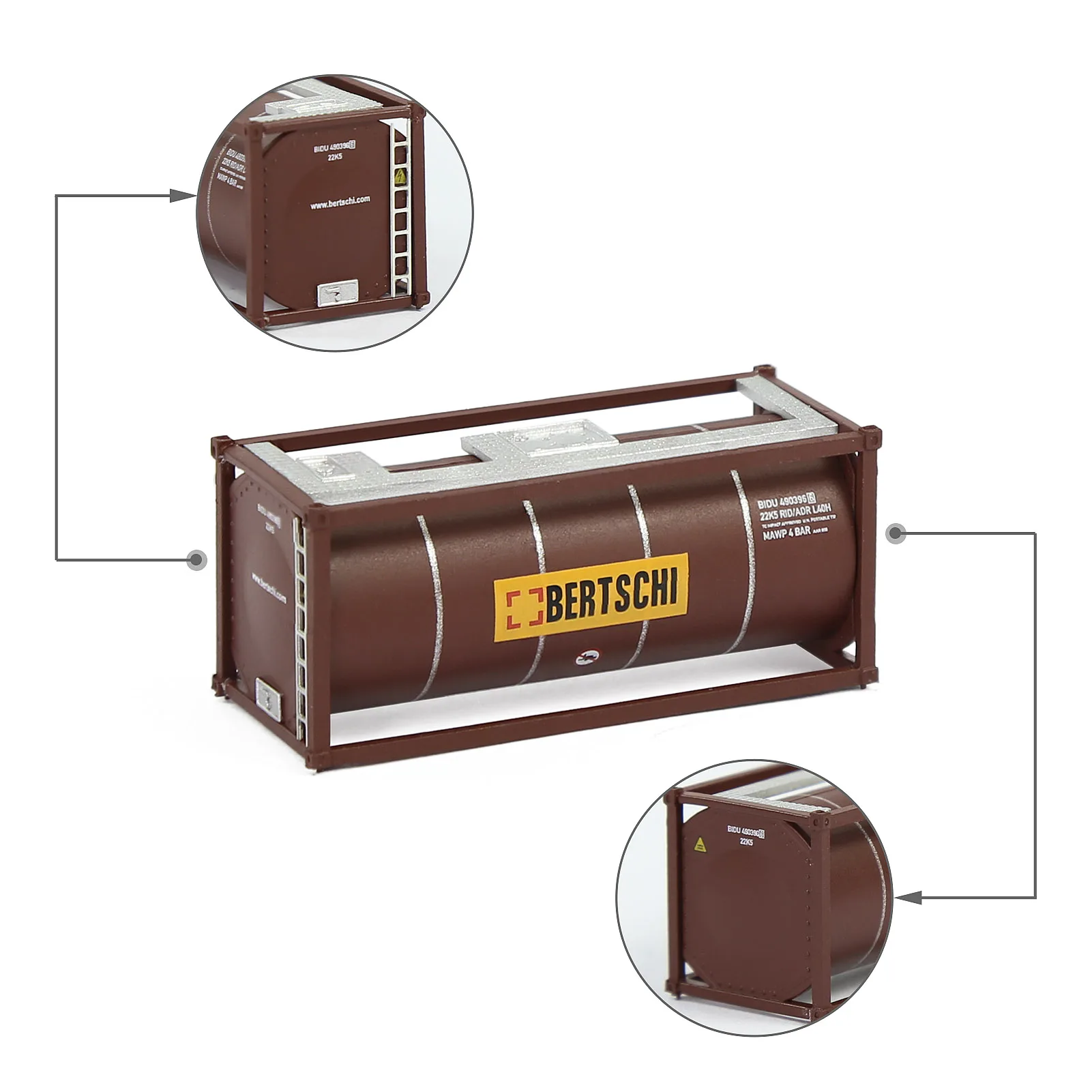 Evemodel N Scale 20ft Intermodal Shipping Tanktainer Container