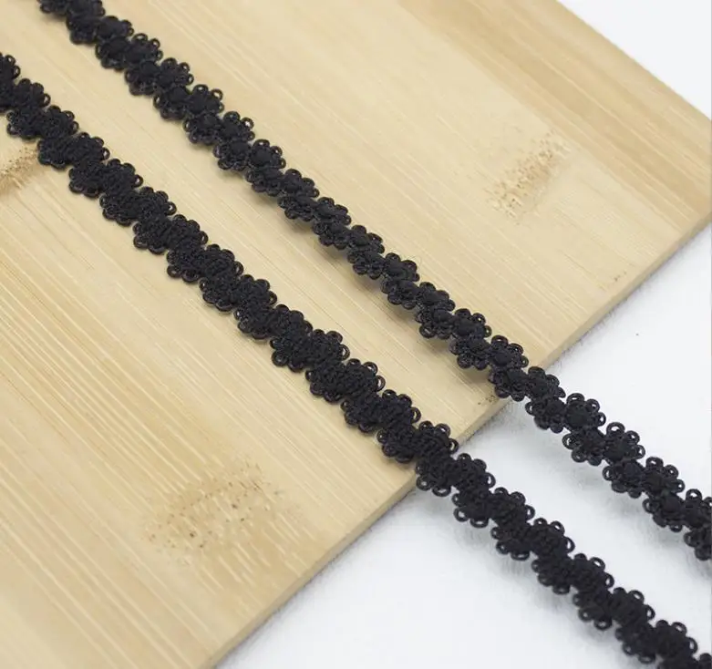 6 Meters/lot Width White Black Elastic Stretchy Lace Ribbon Hot Sale Lace Trim Material DIY Hair Accesories 1cm width