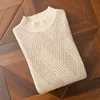 2024 Autumn/Winter New Collection (100% Cashmere) Men's Seven Needle Thickened Half High Neck Double Color Casual Sweater 2