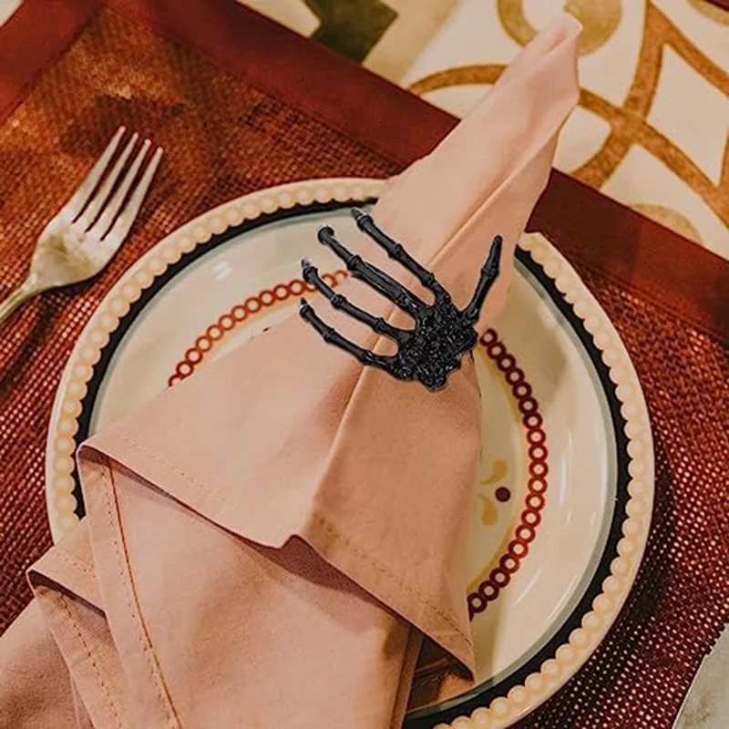 

Skeleton Hand Napkin Rings Skeleton Hand Napkin Buckles Halloween Party Favors Home Dining Table Decor
