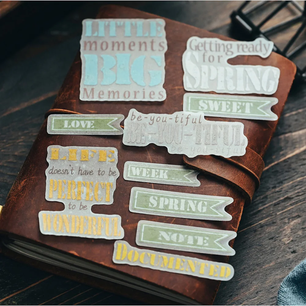 30pcs Spring Easter Vellum Paper Stickers for DIY Scrapbooking Album Junk Journal Paper Craft Decorations