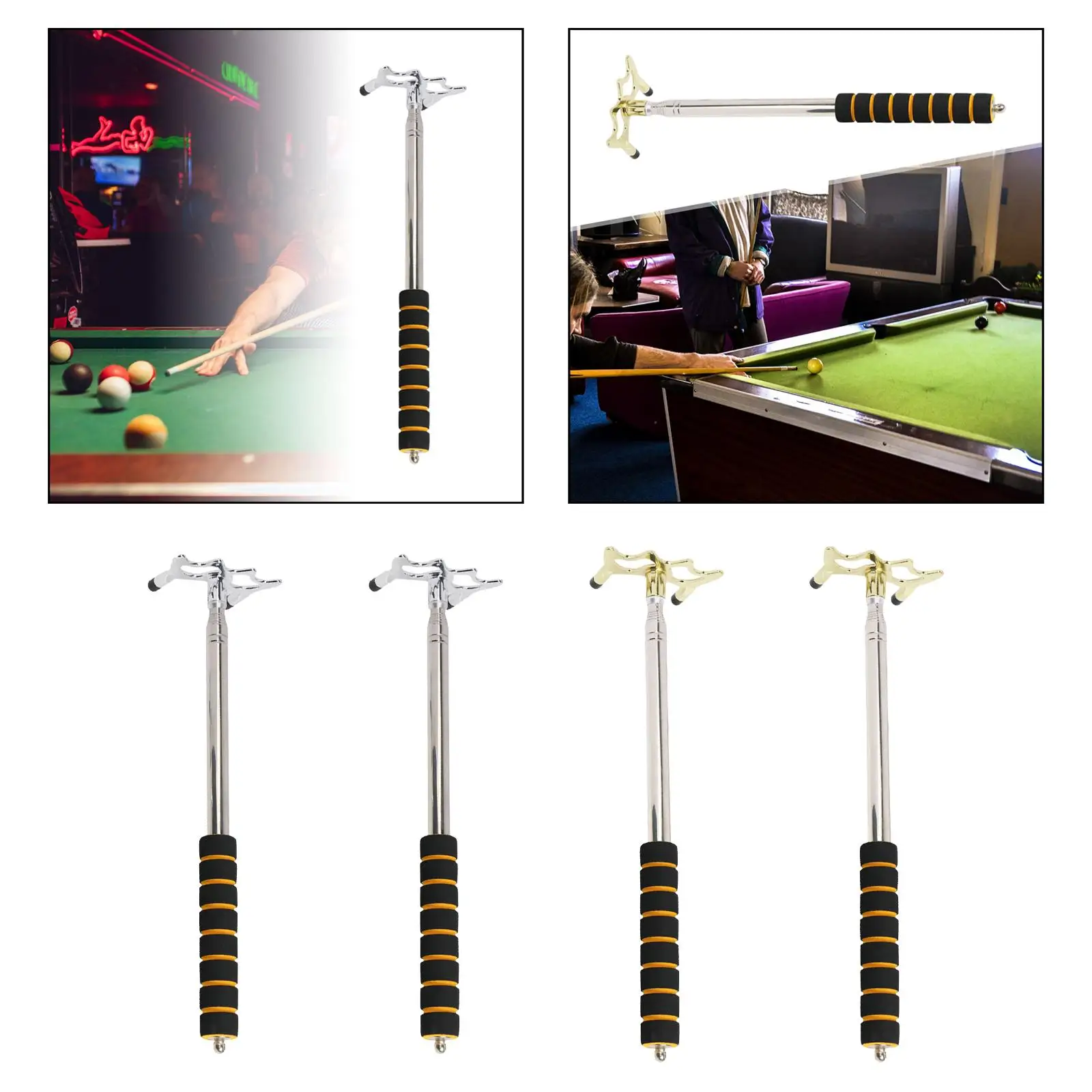 Billiards Pool Cue Stick with Removable Bridge Head for Game Club Pool Table