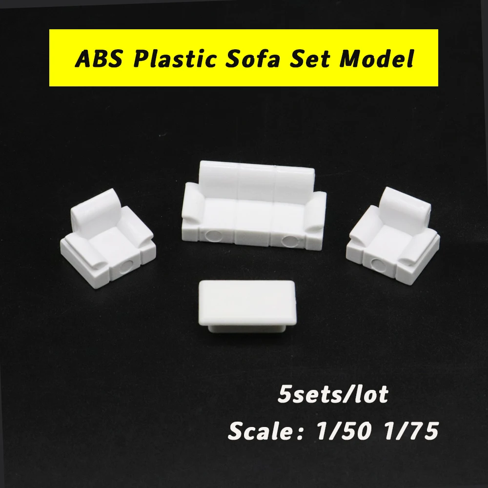 

5 наборов/лот 1:75 архитектурное здание игрушки модель ABS Пластиковый Диван Набор украшения для дома