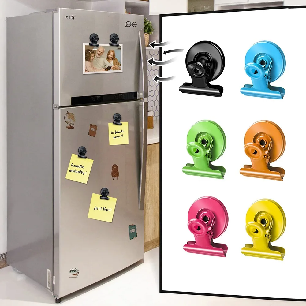 Non-Scratch Steel Magnetic Clips Refrigerator Magnets for Whiteboard &  Kitchen