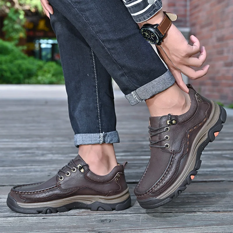 أحذية رجال الأعمال الرسمية الجديدة غير الرسمية - طبقة علوية من الجلد ناعمة ومريحة داخلية مع نعل مبطن وأحذية مداس غير قابلة للانزلاق