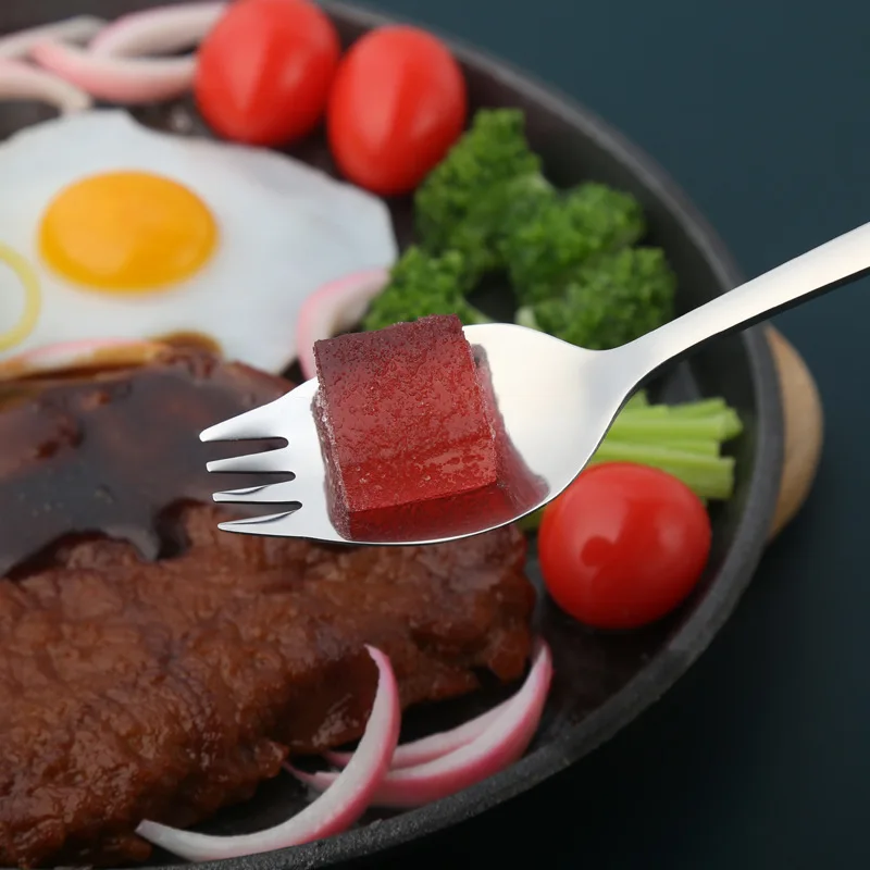 Stainless Steel Fruit Desser Fork Spoon Cutlery Integrated Pasta Steak Salad Tableware Long Handle Cake Food Scoup Kitchenware stainless steel forks
