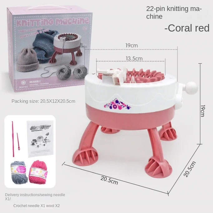 22 Needles Round Knitting Machine Manual Weaving Kit Woven Scarves Hats Sweater Weaving Loom DIY Sewing Machine Knitting Tool