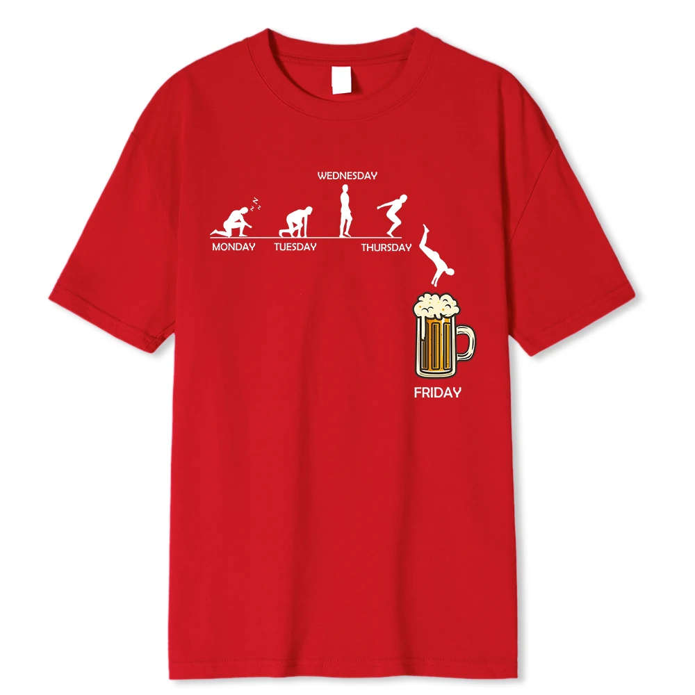 Friday Beer Print Férfi márka pólók Vicces Grafikus Hip Hop Nyári Férfi Pólók Utcai ruházat Pamut légáteresztő póló_voghion.com