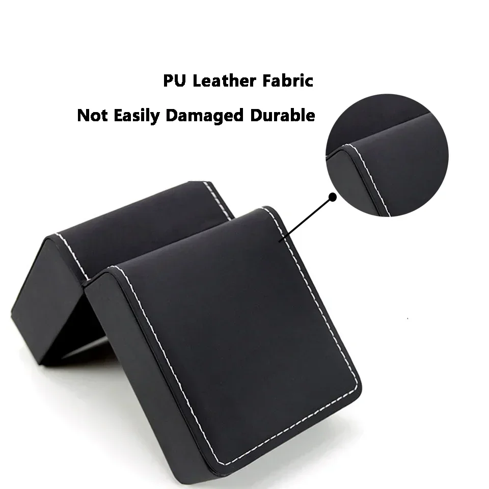 Black Single Watch Gift Box with Soft Pillow, PU Leather Wristwatch Case Organizer for ... - SKU SWBP1121 - UGI Packaging