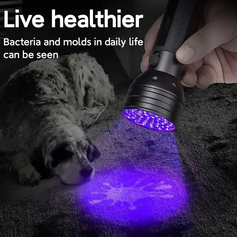 395nm UV Flashlight Blacklight 51LED UV Light Ultraviolet Flashlight for Pet Urine Detection Resin Curing fluorescent Check Lamp uv flashlight portable flashlight