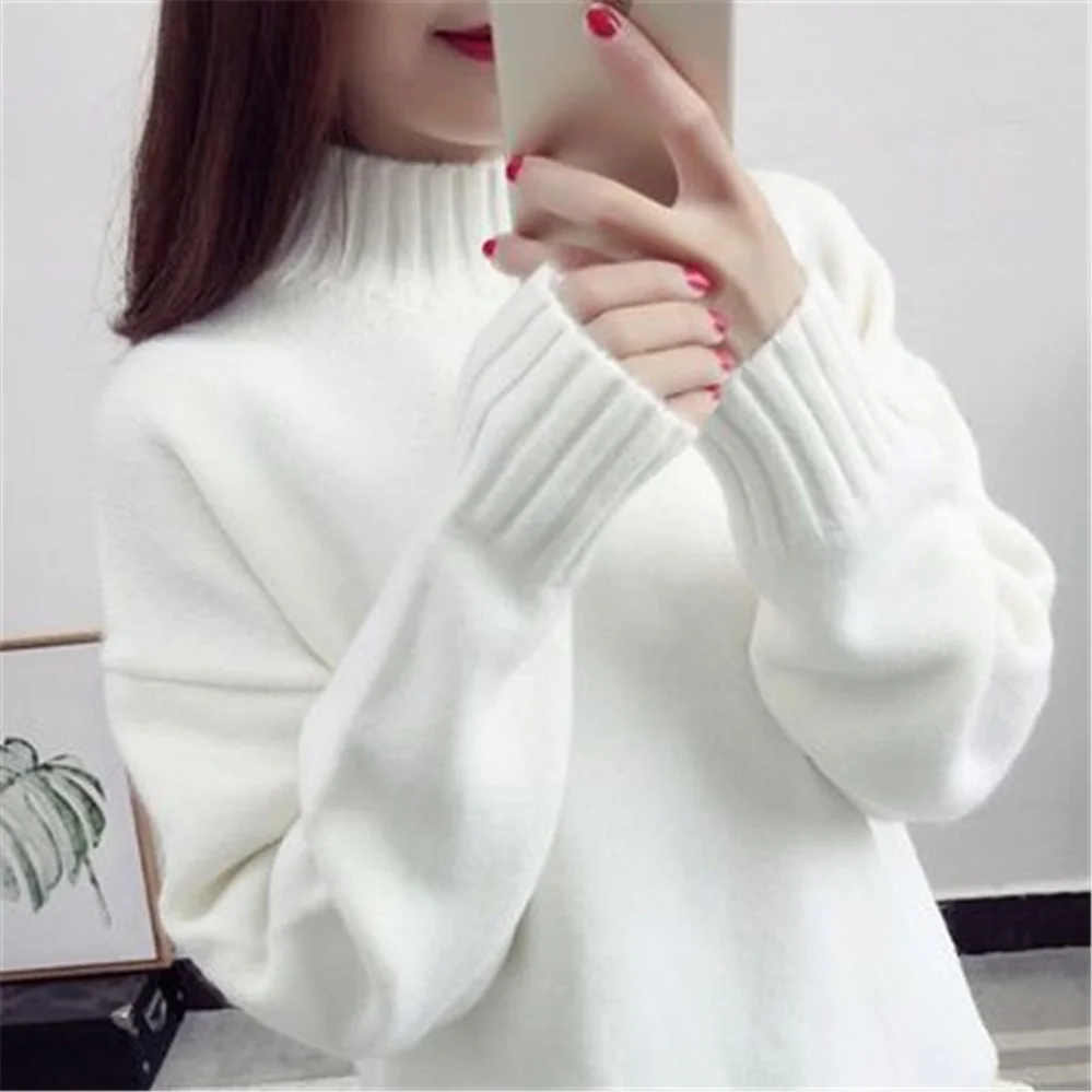 

Fashion Cashmere Turtleneck Sweater Women 2020 Autumn Winter Pullover Jumper Pull Femme Streetwear Casual Knitted Sweater PZ3455