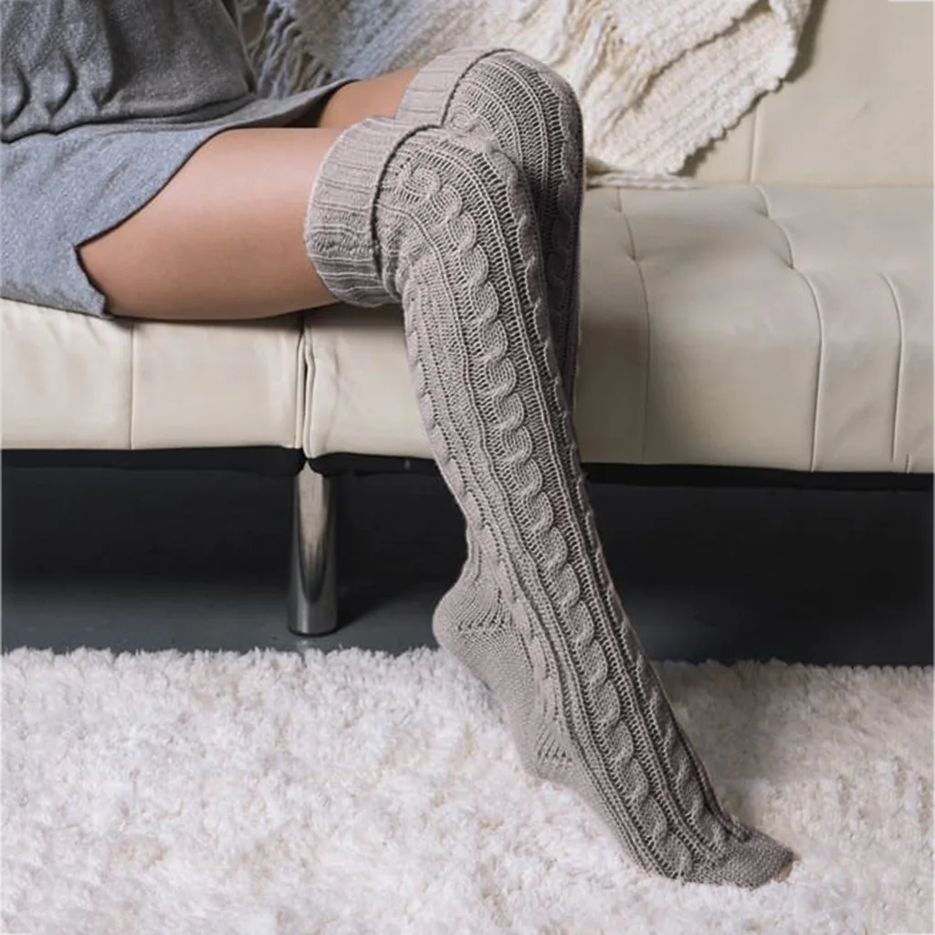 Qsvbeeqj 1 paio di calze alte al ginocchio da donna per sport all'aria aperta calzini sportivi casual a righe tubo adatto per varie occasioni per le donne invernali termiche, Nero , Taglia