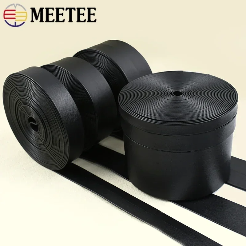 5M 3-50mm Black Leather Ribbon Soft PU Hemming Webbing Tape Clothing Decoration Rope Bows Band DIY Bracelet Jewelry Accessories