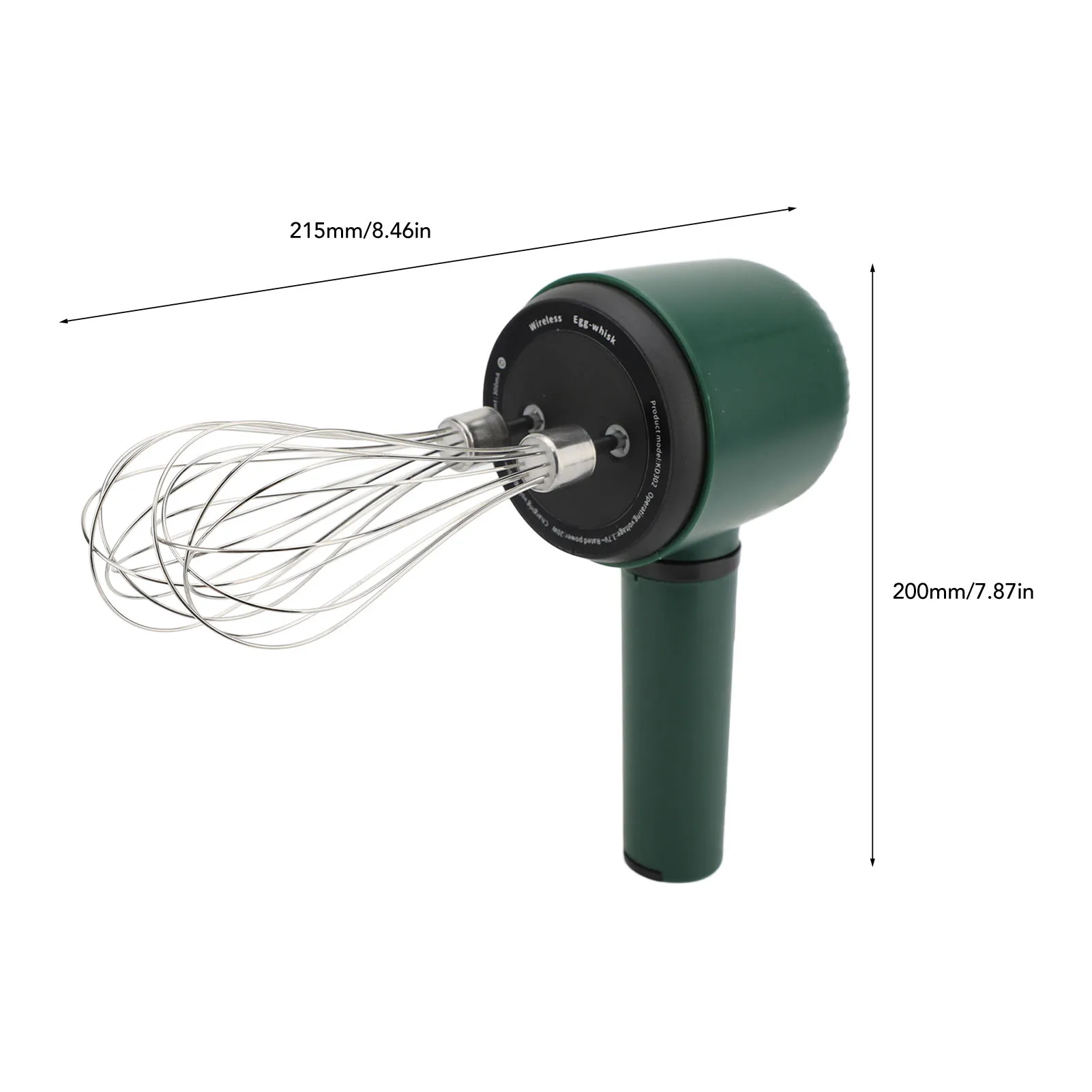 USB Handheld Egg Beater Easy To Clean Cordless Hand Mixer Plastic Stainless Steel Splashproof Powerful Lightweight for Kitchen