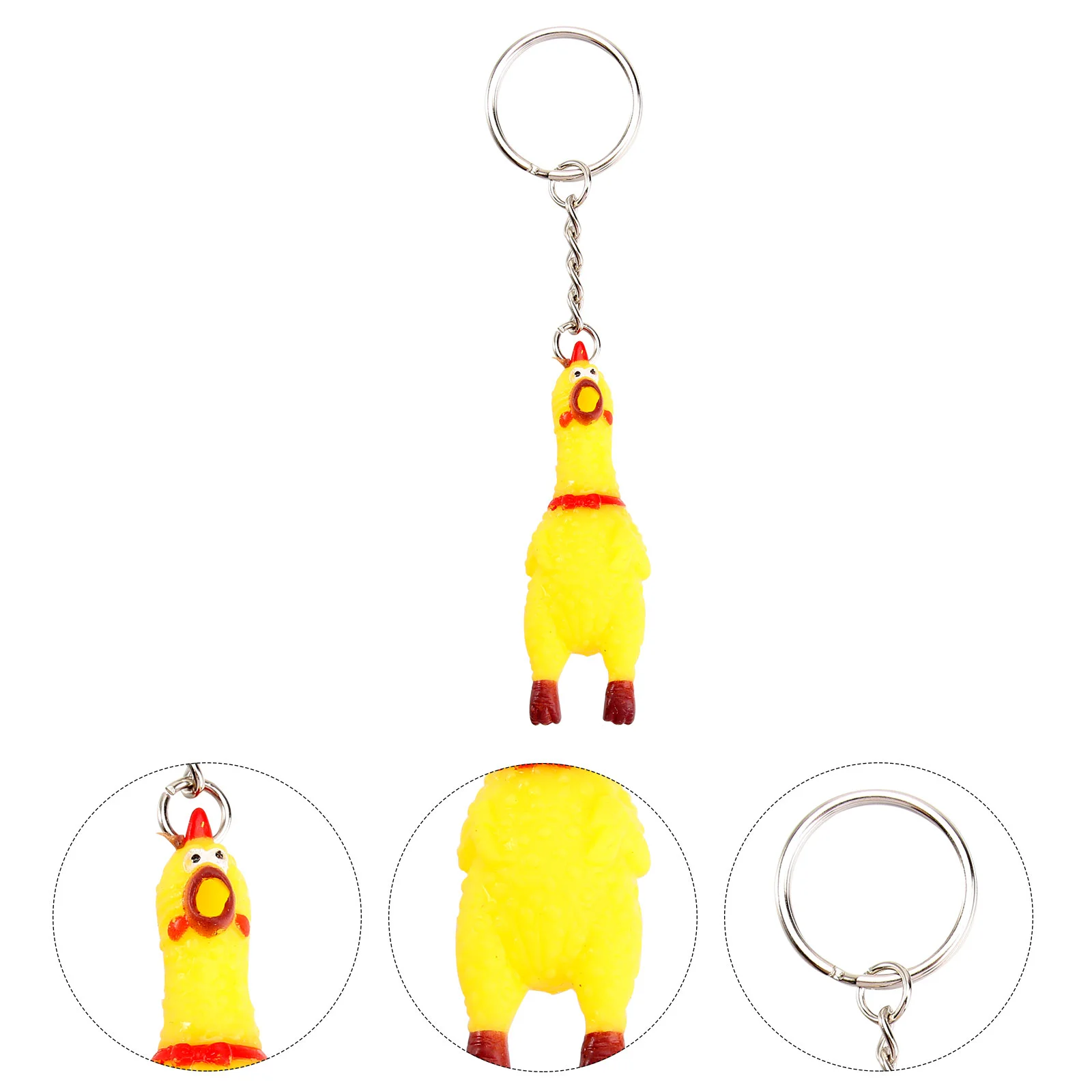 

3/5 Pack Squeeze Screaming Chicken Keychain Funny Yellow Squeaking Chicken Pendant for Keys Bags Phones