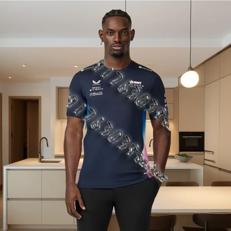 Summer F1 Racing Wear Williams 3D Printed Streetwear Tees Men's Sports Oversized Daily Casual O Neck Short Sleeve