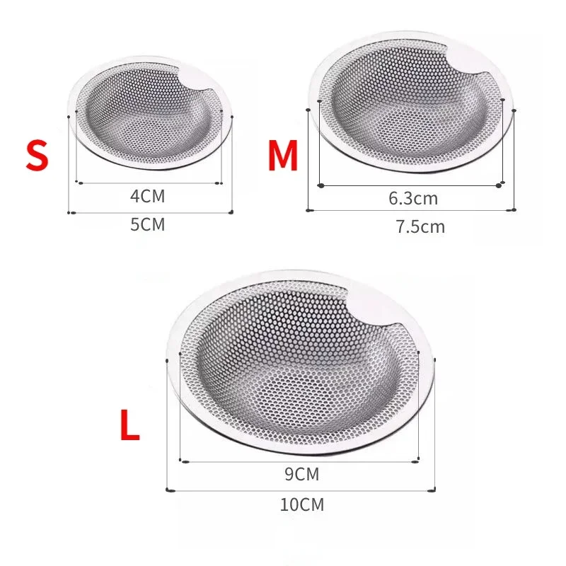 S/M/L Home Portable Stainless Steel Bathtub Hair Catcher Stopper Shower Drain Hole Filter Trap Kitchen Metal Sink Strainer