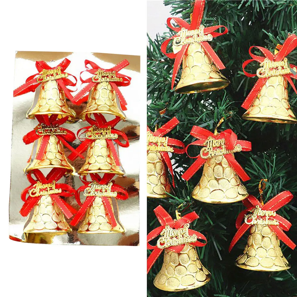 

Christmas Golden Small Bell Decorations Jingle Bells Xmas Tree Hanging Ornaments For Home Party Fireplace Desktop Decor 6x5cm
