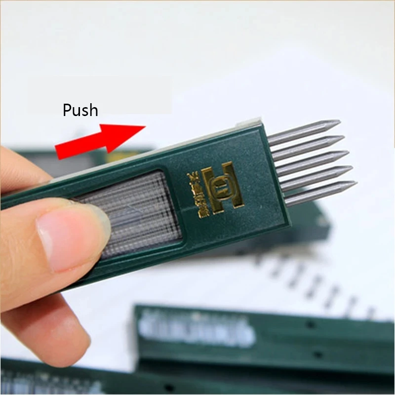 2.0mm Metal Mechanical Pencil Silver Automatic Pencil with 2B HB Lead Office School Writing Drawing Tools Stationery Gifts 3