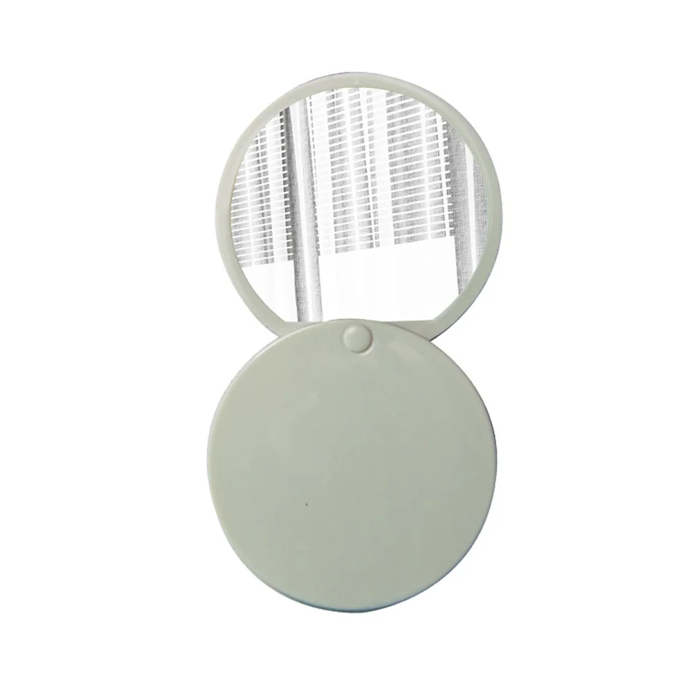 Round Portable Cosmetic Mirror Sliding Folding Mirror Girls Carry-on Small Round Handle Unbreakable Compact Vanity