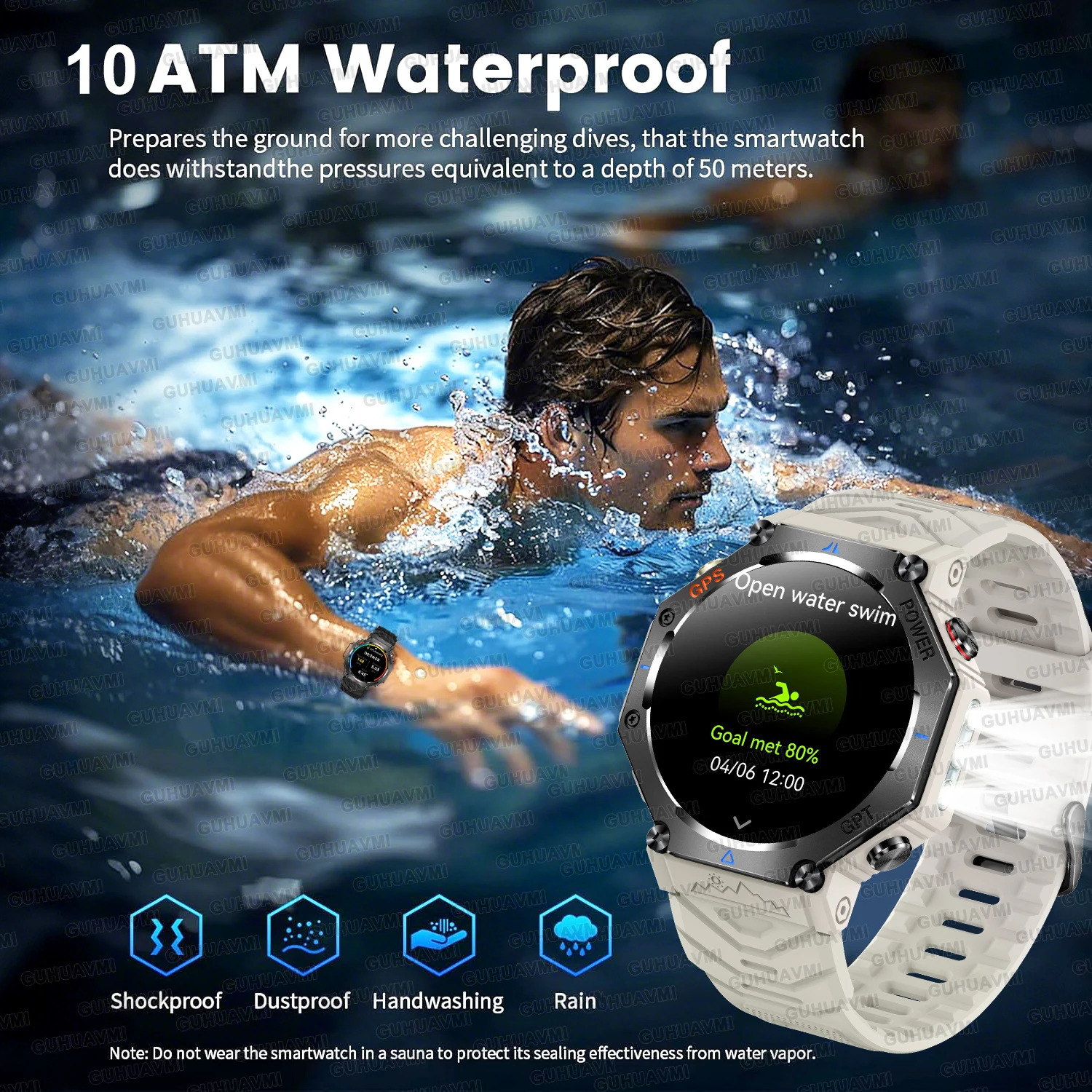 Nuevo reloj inteligente HUAWEI GPS para hombre 10ATM IP69K reloj