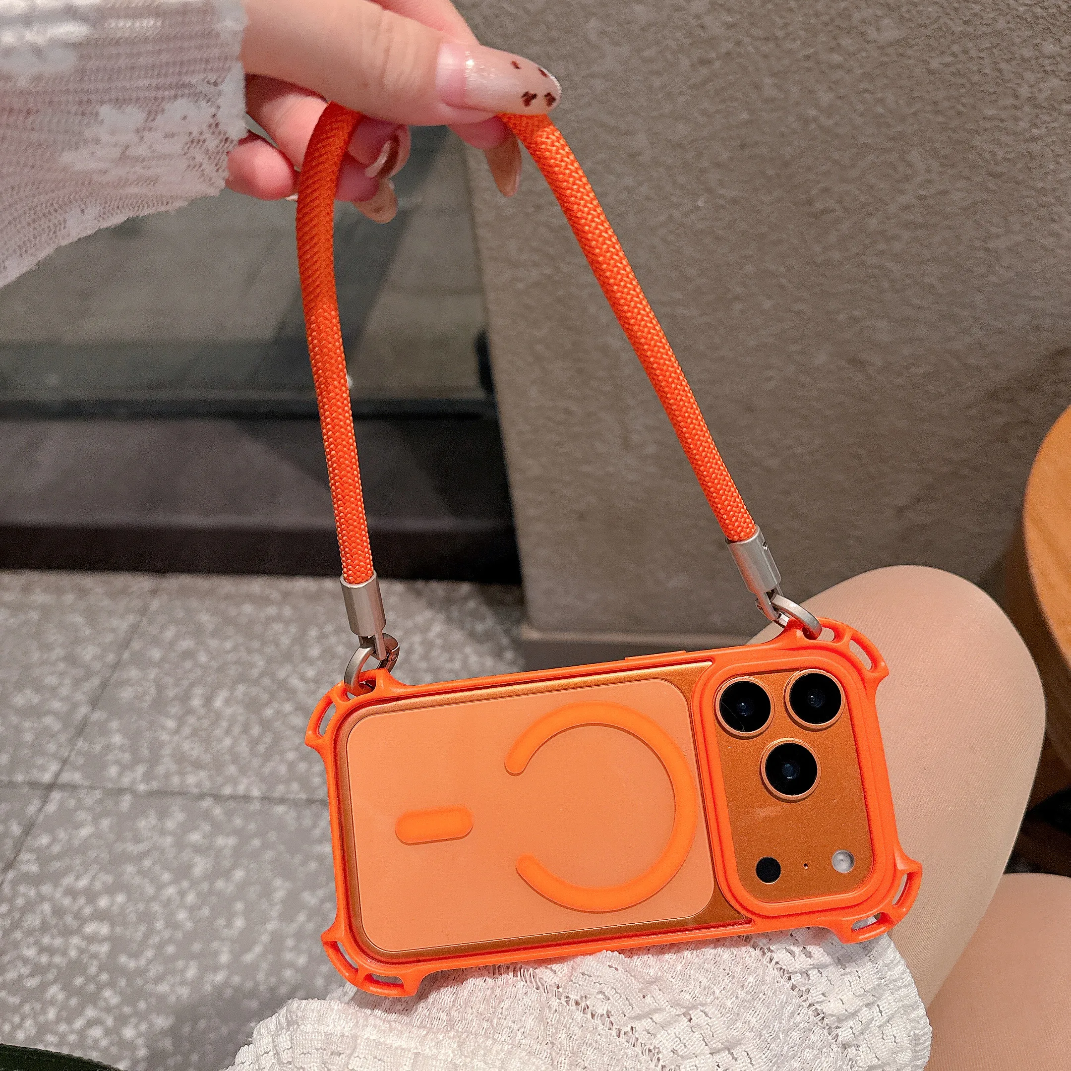 Magnetic Crossbody Necklace Strap Lanyard with Shockproof Clear Case