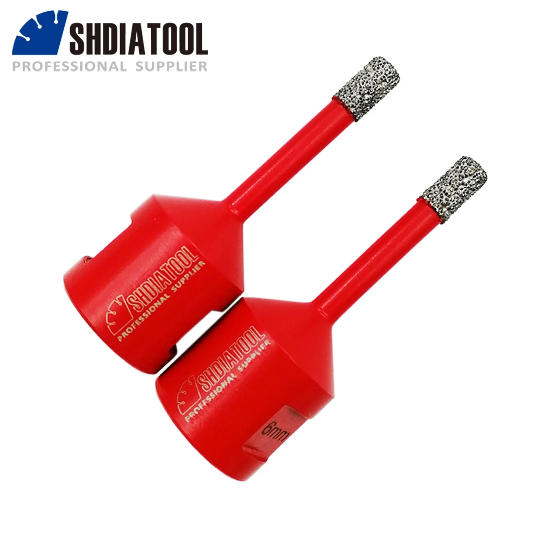 SHDIATOOL 2pcs 6mm Diamond Drill Bit Dry Porcelain Tile Marble Core Bit Granite Marble Hole Saw M14 Thread Drilling Crowns shdiatool 2pcs diamond milling finger bits drill core bits dia20 25 35mm tile marble porcelain m14 or 5 8 11 thread hole opener