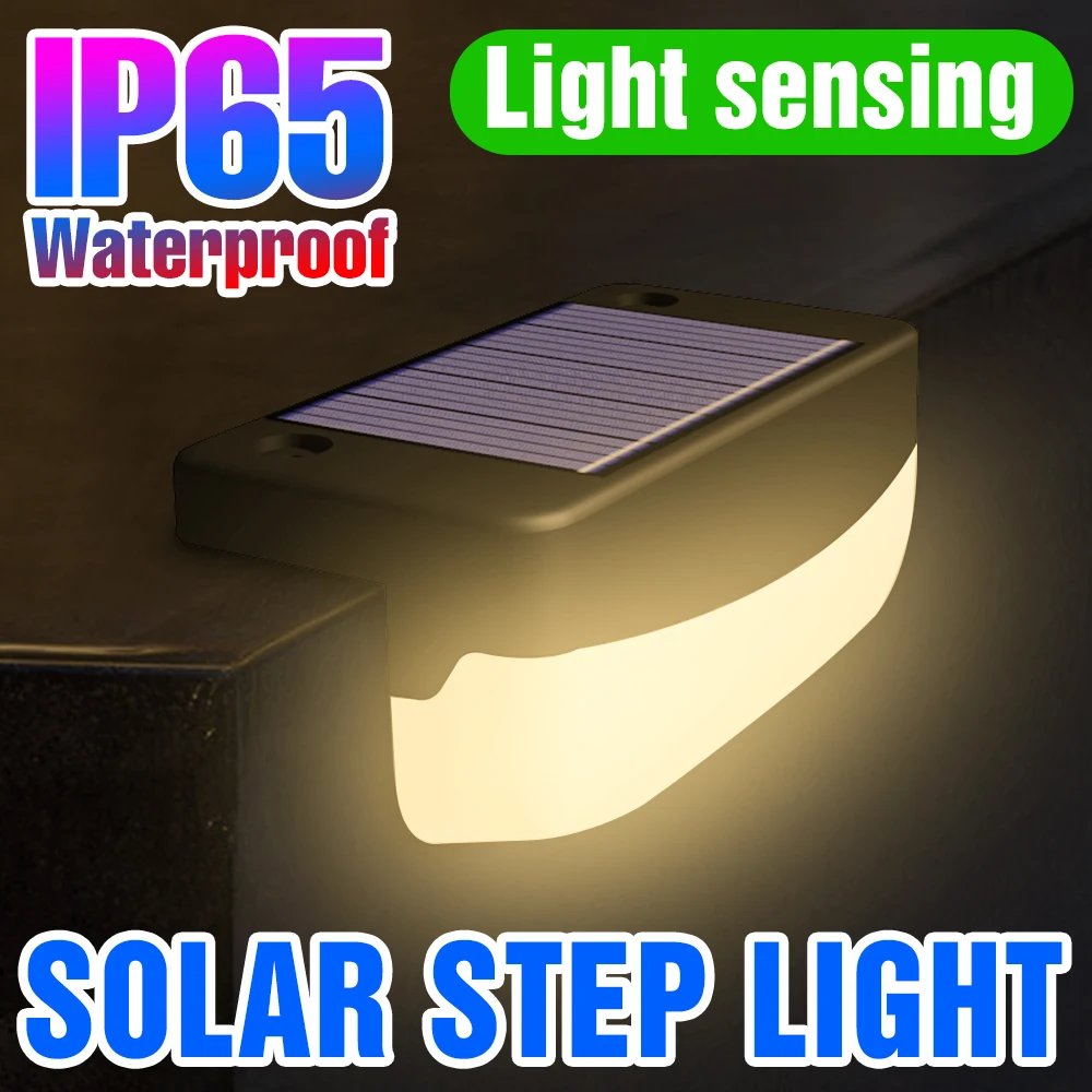 LED Solar Lamp Outdoor Garden Lights Warm White Path Stair Step LED Solar Lights Decoration Balcony Patio Fence Waterproof Lamp
