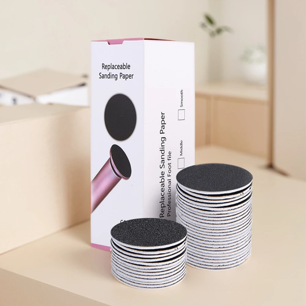 60Pcs 43mm Foot Dead Skin Sandpaper Callus Remover Sandpaper Replacement Discs for Men Women Dead Cracked Hard Skin
