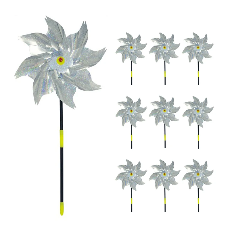 

Wind Spinner Reflective Bird Repeller Windmill Garden Decorative Windmill Reflective Pinwheel Outdoor Bird-Scaring Equipment
