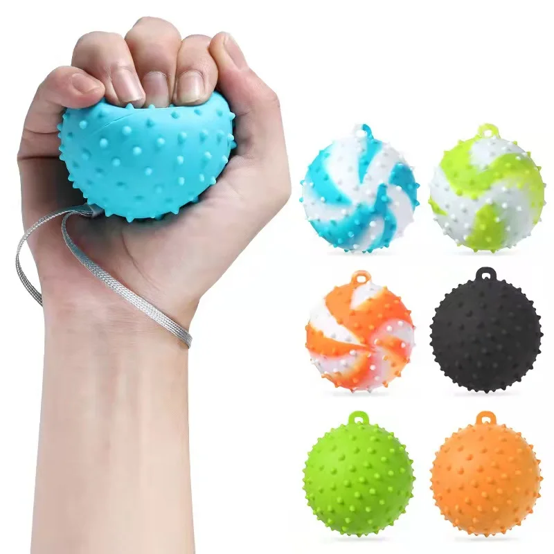 Silicone Round Grip Ball Hand Muscle Relaxation Rehabilitation Training Ball Massage Ball Silicone Grip Device Massage