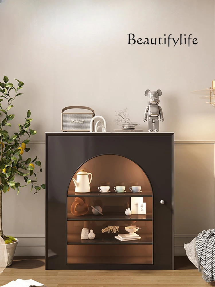 

Stone Plate French Fireplace Curio Cabinet Modern Minimalist Solid Wood Locker