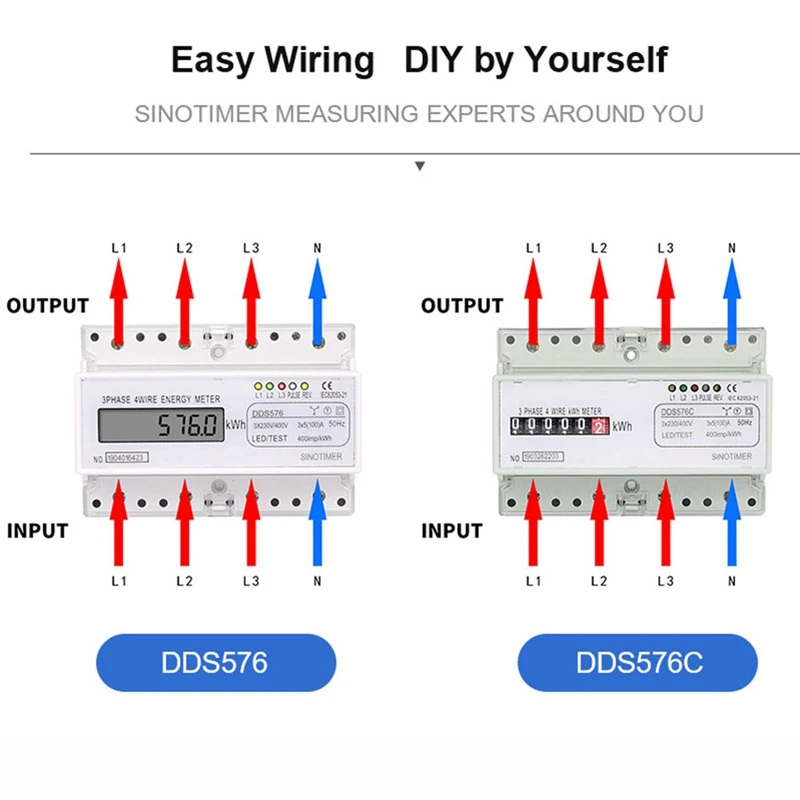 

Three Phase 4 Wires Digital Power Electric Electricity Meter Kwh Power Consumption Monitor DIN Rail Mount AC 380V 400V A